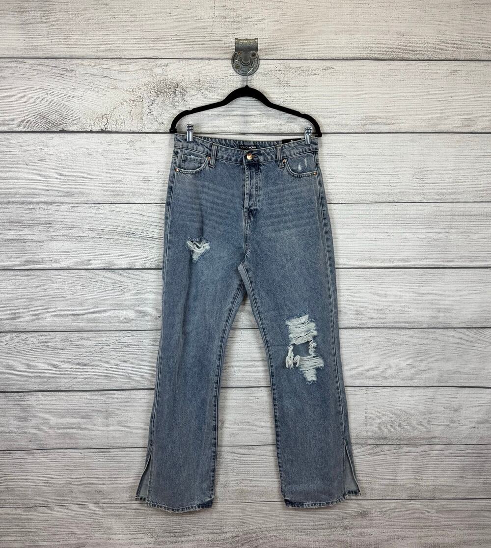 Fashion Nova Women's Go Back To The 90's Side Slit Button Fly Jeans Size 9